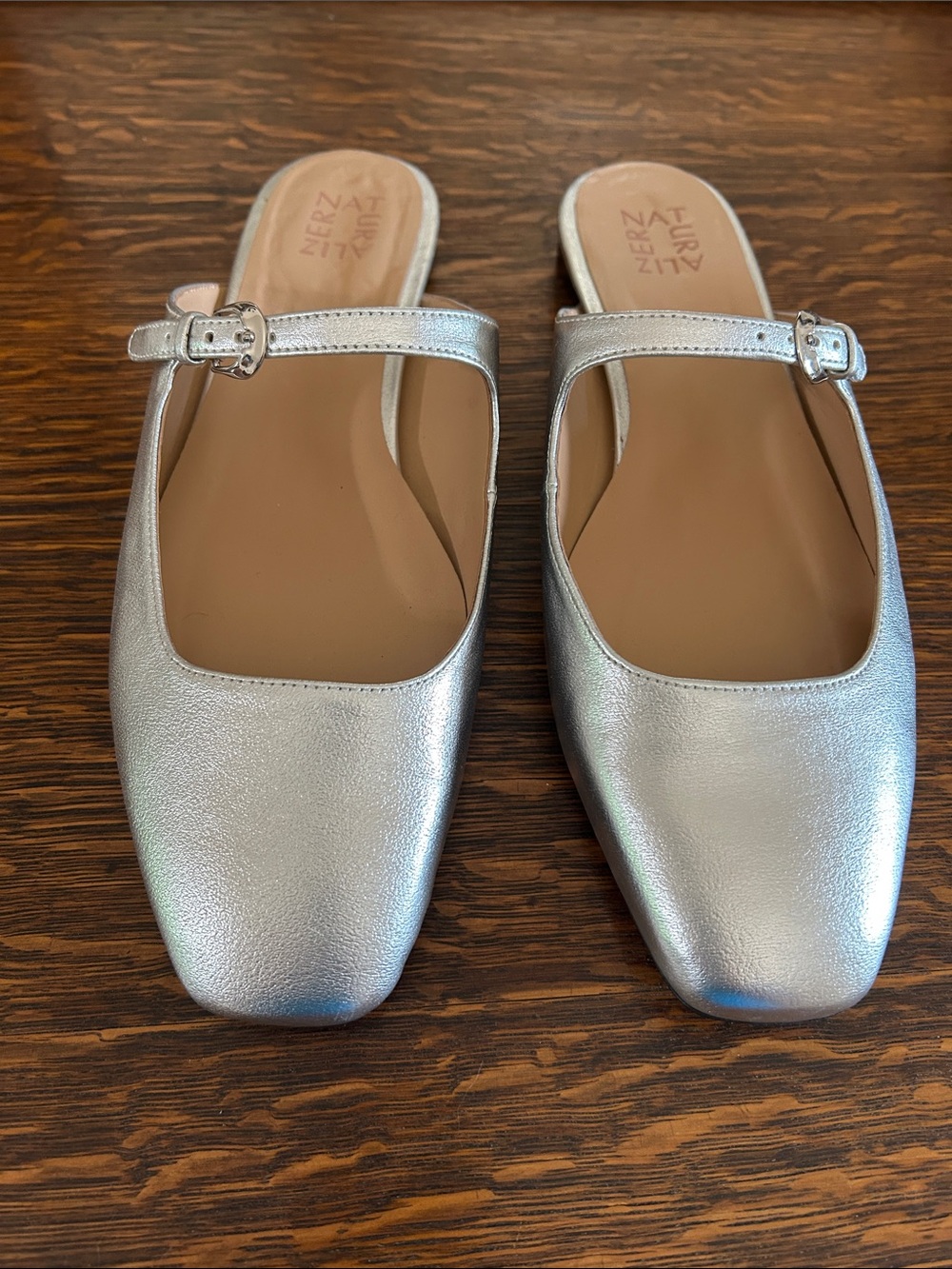 Naturalizer Silver Mary Jane Square-Toe Mule